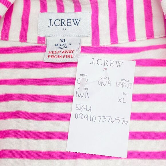 J Crew Pink and White Striped Sleep Shirt N0423 - Picture 3 of 7